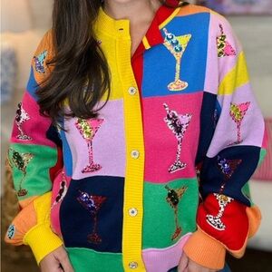 QUEEN OF SPARKLES Multicolor Cocktail Cardigan